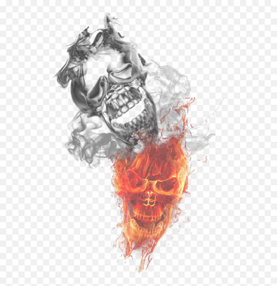 Download Free Png Smoke Fire Picture - Dlpngcom Flaming Skull Png,Smoke Clipart Png