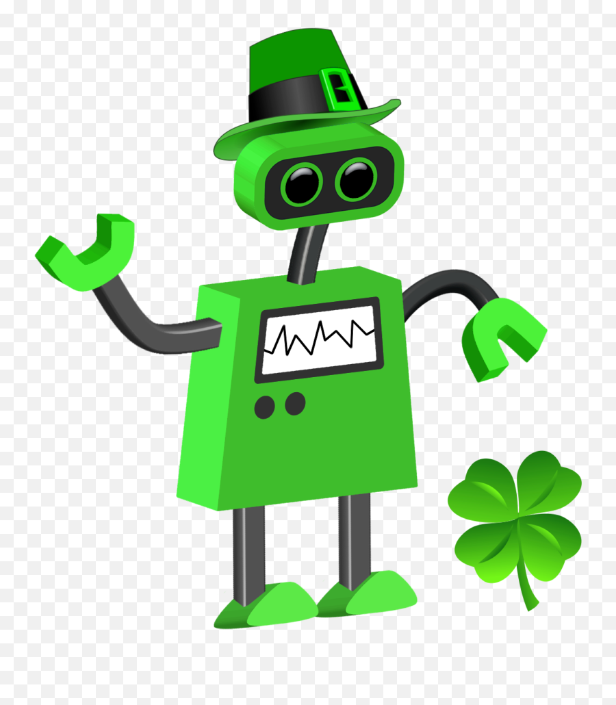 Lucky Clover Bot - Robot Transparent Background Cartoon Png,Clover Transparent Background