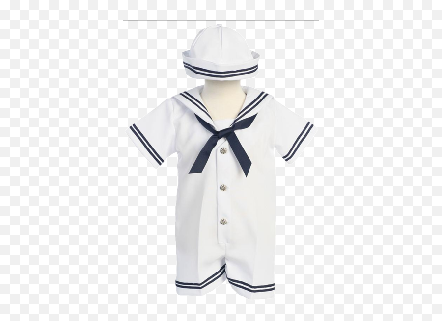 Boys White U0026 Navy Nautical Romper W Sailor Hat 3 - 24m Cute Sailor Outfit Boy Png,Sailor Hat Png