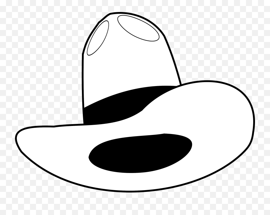 Hat Black And White Cowboy Clipart - Hat Transparent Black And White Clipart Png,Black Cowboy Hat Png