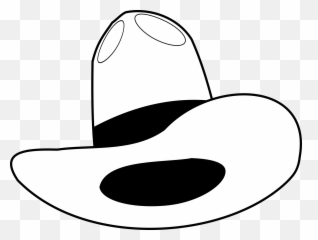 Hat Black And White Cowboy Clipart - Hat Transparent Black And White Clipart Png,Black Cowboy Hat Png