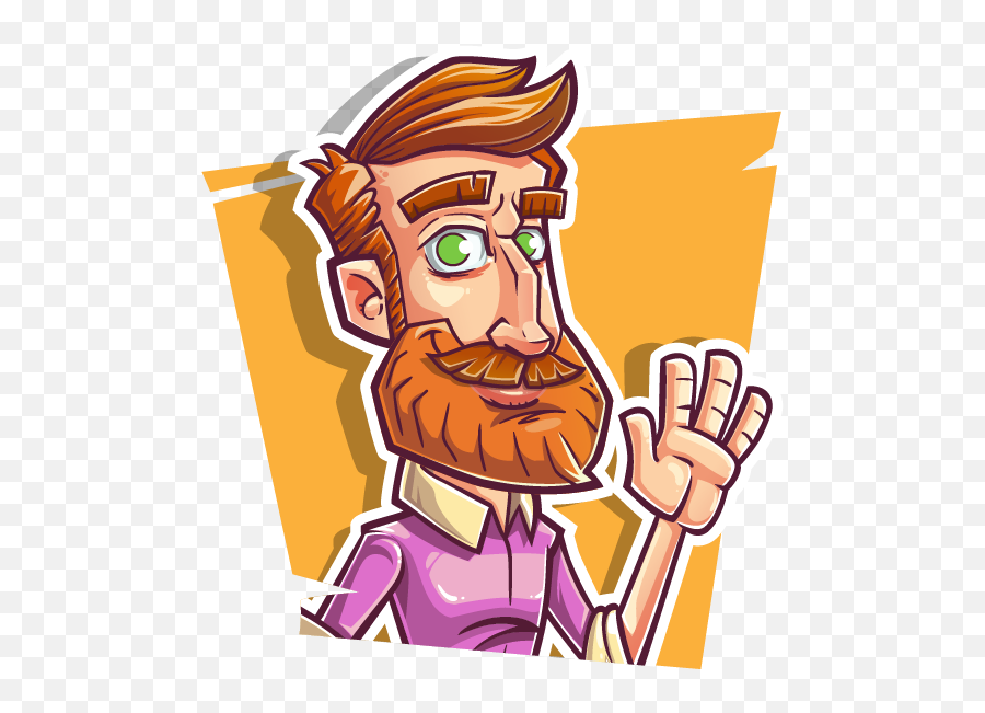 A Handsome Cartoon Man Vector Sticker With Hipster - Vector Cartoon Drawing  Png,Cartoon Beard Png - free transparent png images 