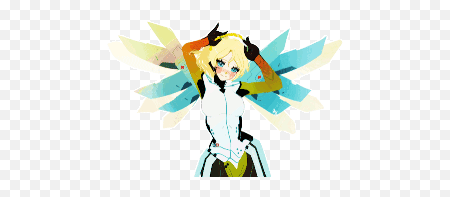 Mercy - Prettyhalfmovinggif Sticker Gif By Streamlabs Overwatch Mercy Gif Transparent Png,Mercy Transparent