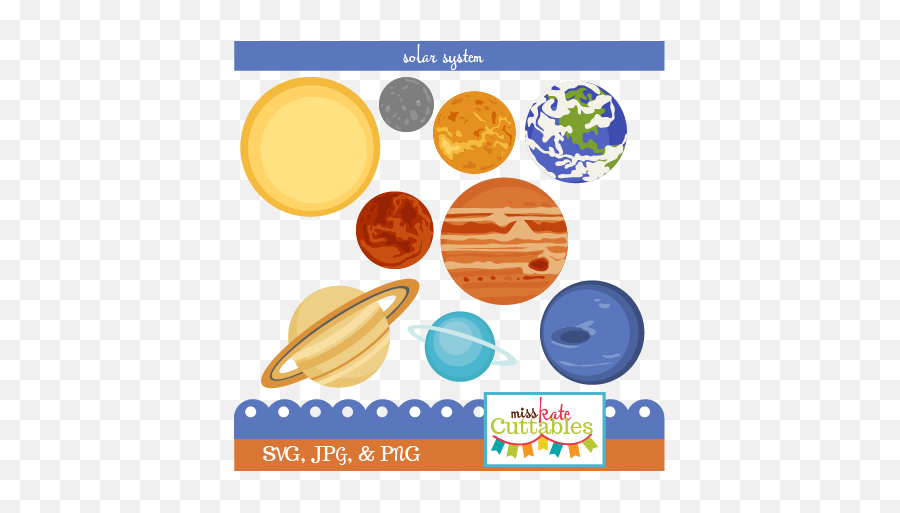 Solar System Set Svg Scrapbook Cut File Cute Clipart Files - Planet Png,Solar System Png