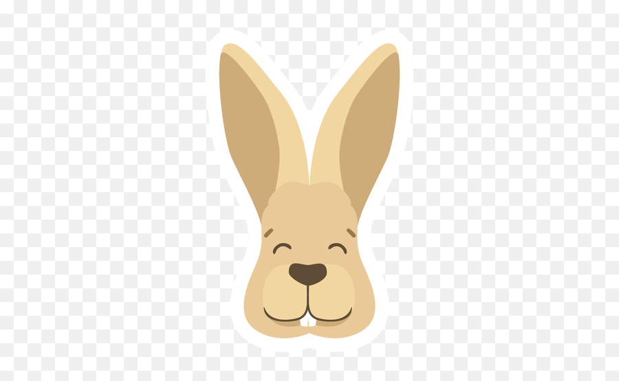 Rabbit Bunny Ear Muzzle Happy Flat Sticker - Transparent Png Soft,Bunny Ears Transparent Background