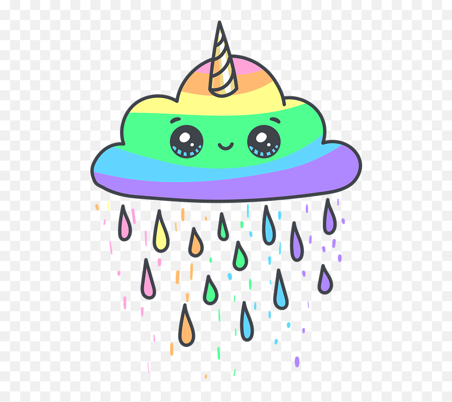 Cloud Rainbow Unicorn - Free Vector Graphic On Pixabay Kawaii Adorable Unicorn Coloring Pages Png,Rainbow Unicorn Png