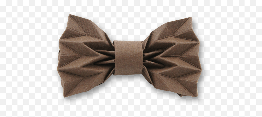 Download Origami In Coffee Brown Bow Tie - Silk Full Size Brown Bow Transparent Png,Bow Tie Transparent