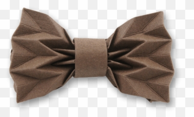 Download Origami In Coffee Brown Bow Tie - Silk Full Size Transparent Png