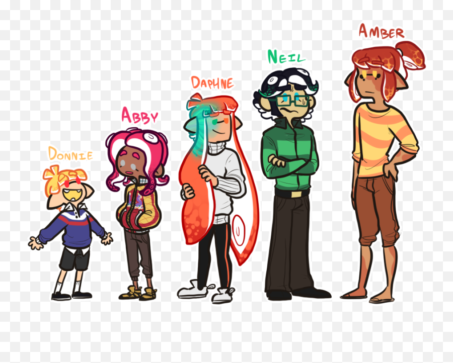 All My Splatoon Ocs Thus Far - Standing Around Png,Splatoon Agent 1 Icon