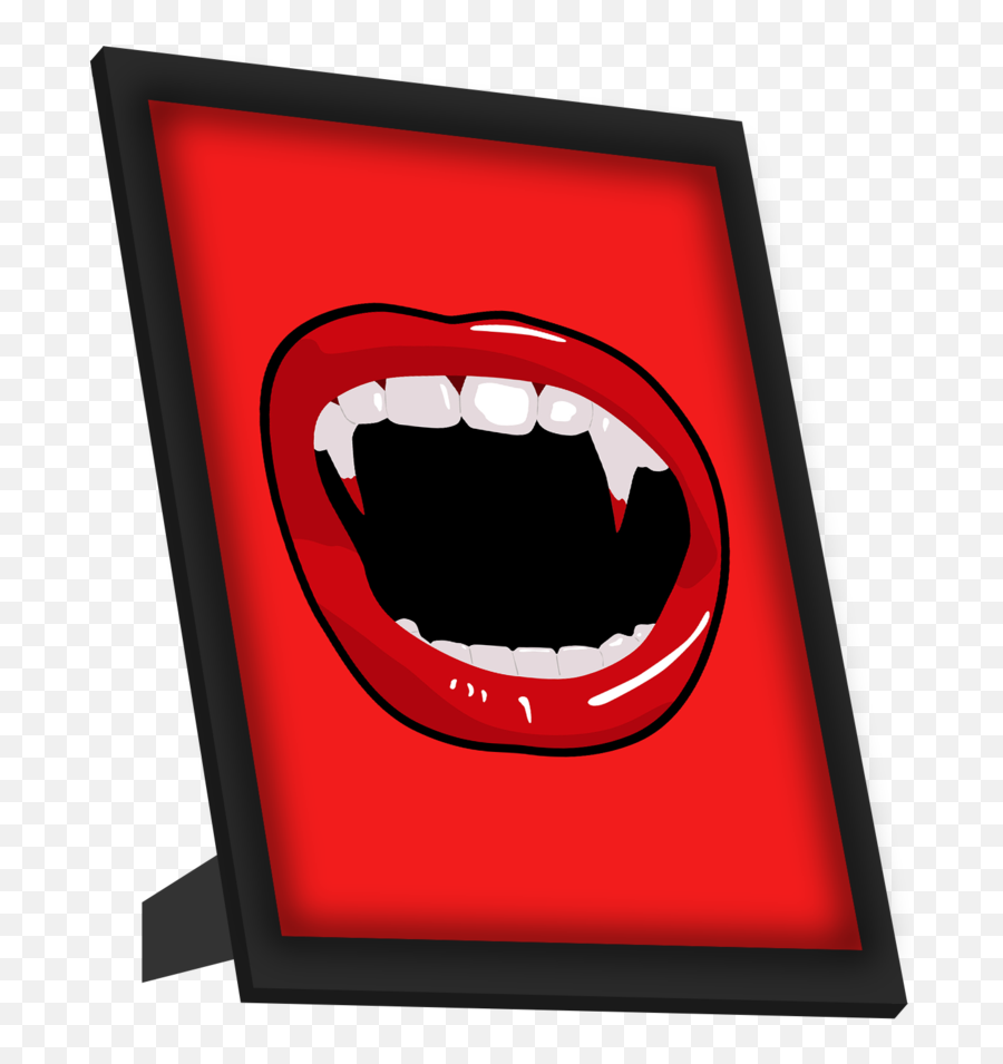 Vampire Teeth Framed Art - Clip Art Png,Vampire Teeth Png