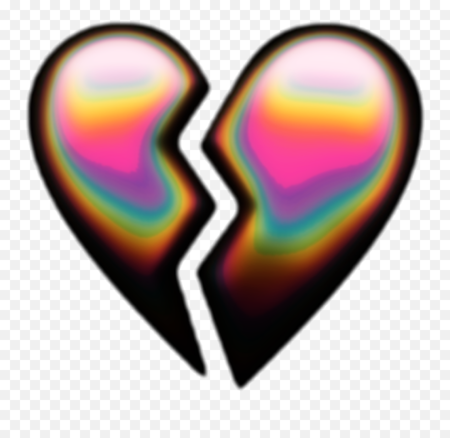 Heart Png - Heart Emoji Holographic Brokenheart Freetoedit Heart Emoji Broken Heart,Hearts Emoji Png
