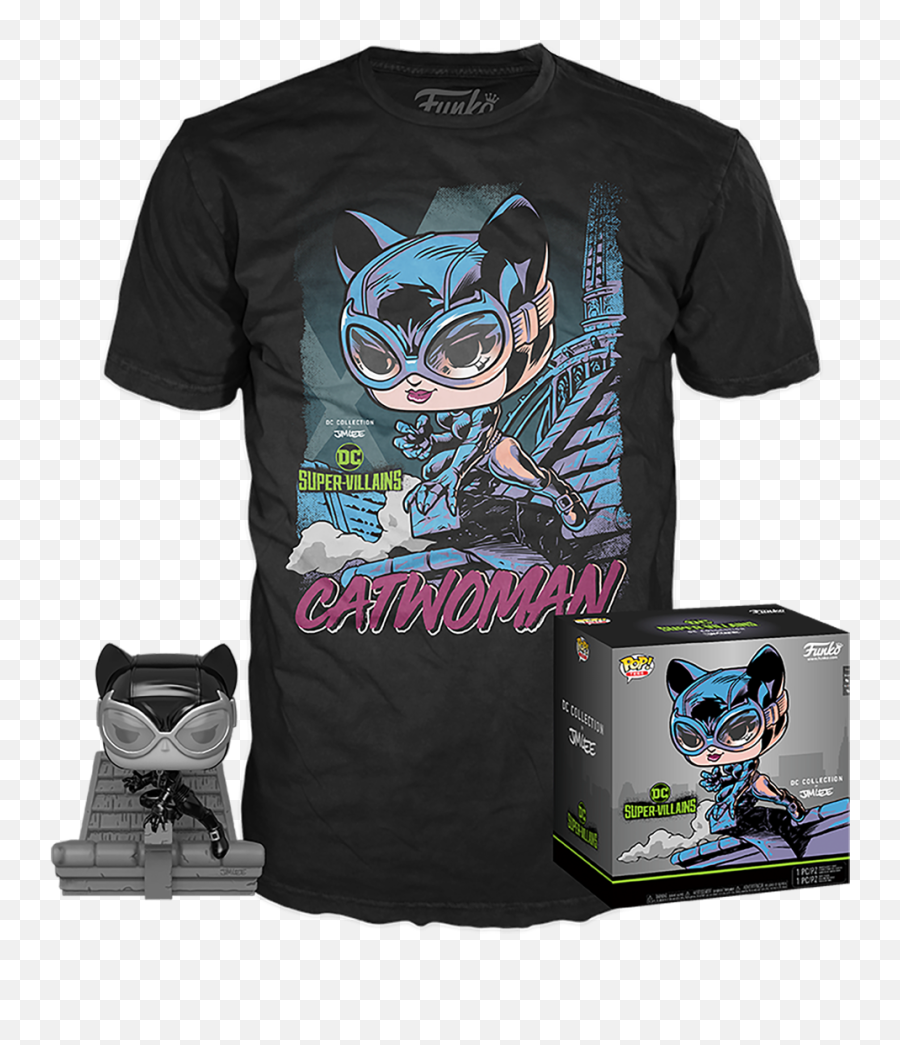 Pop And Tee Catwoman By Jim Lee T - Shirt Aquaman Jim Lee Funko Png,Catwoman Png