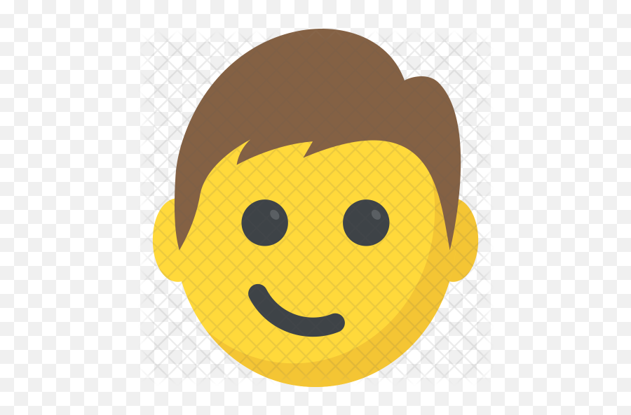 Smirking Face Icon Of Flat Style - Boy Smiley Face Png,Smirk Emoji Png
