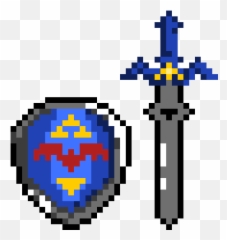Zelda Master Sword And Shield Brighter Pixel Art Maker - png