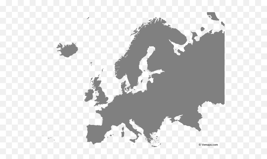 Grey Map Of Europe With Countries - Vector Europe Map Png,Europe Map Png