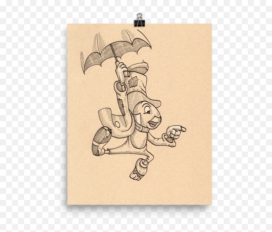 Jiminy Cricket Art Print U2014 Megan Yiu Illustration - Sketch Png,Jiminy Cricket Png