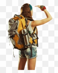 Png Young Woman Backpacker Travel - Backpacker No Background,Traveler Png