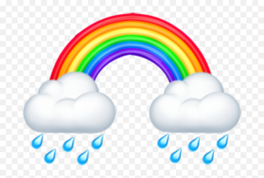 Emoji Rainbow Rain Cloud Rainbowemoji - Rainbow Emoji Png,Rain Emoji Png
