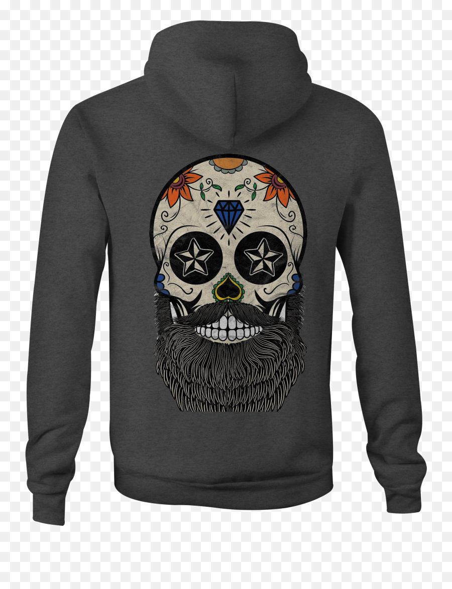 Details About Skull Zip Up Hoodie Bearded Tattoo Hooded Sweatshirt - Navy Seals Hoodie Png,Skull Tattoo Png