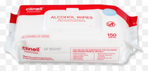 Clinell Alcohol Wipes Large 150 - Label png