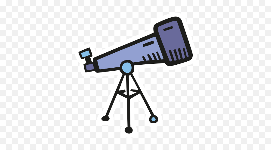 Icon Of Space Hand Drawn Color Sticker - Telescope Icon Png,Telescope Png