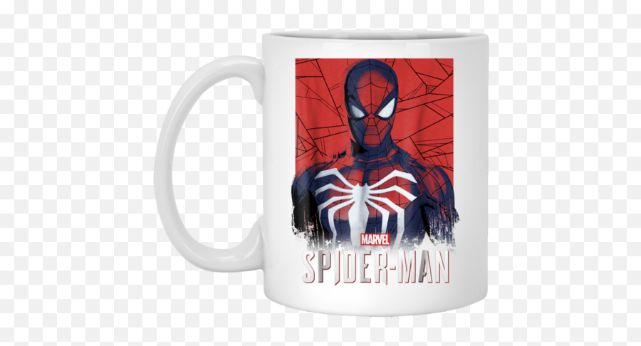 Marvelu0027s Spider - Man Game Logo Portrait Graphic White Mug 11 Marvel Spider Man Ps4 T Shirt Png,Spider Man Logo Images