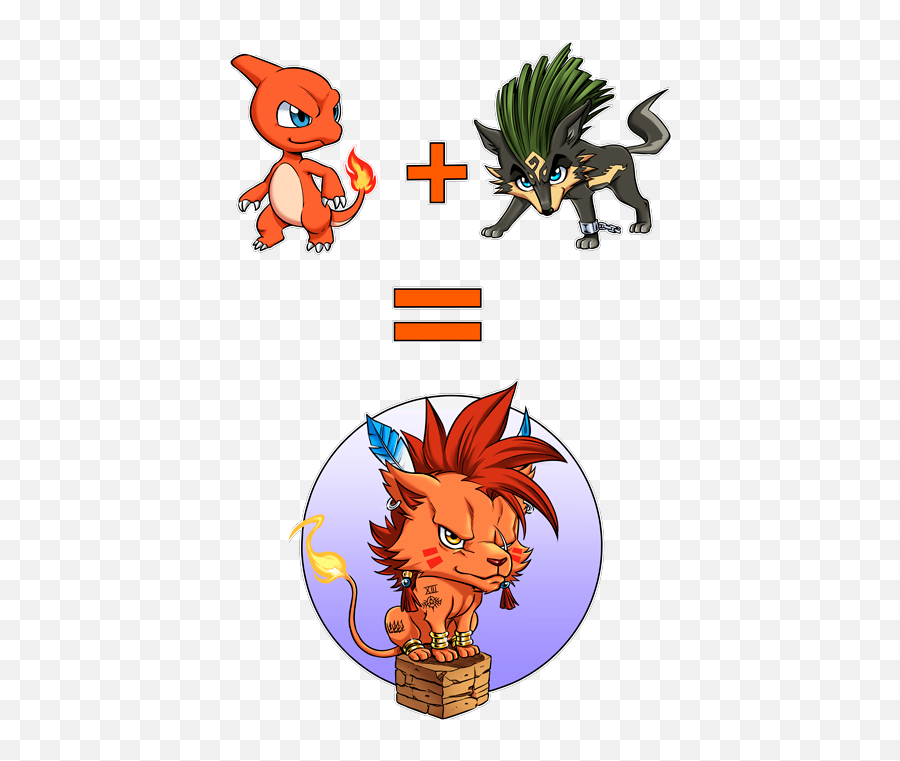 Parody Of Zelda Red Xiii Link Wolf And Charmeleon - Fictional Character Png,Charmeleon Png