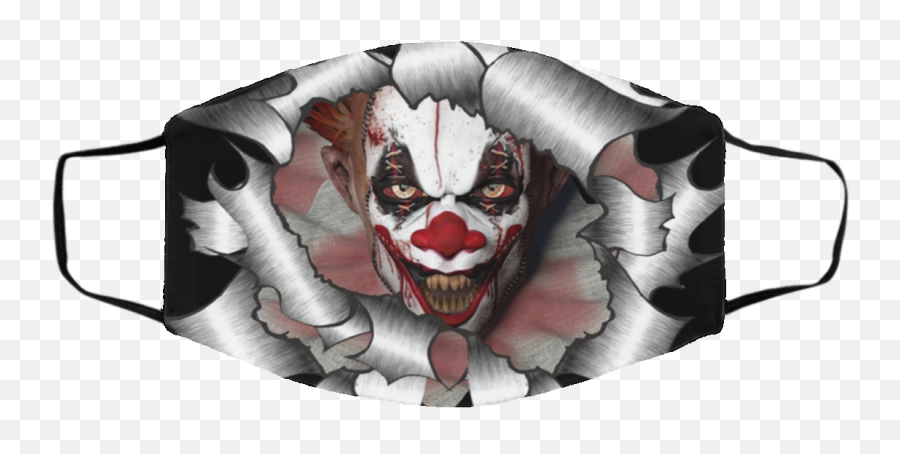 Vinyl Stickers Ripped Torn Metal Evil Clown Halloween Face - Cloth Face Mask Png,Scary Clown Png
