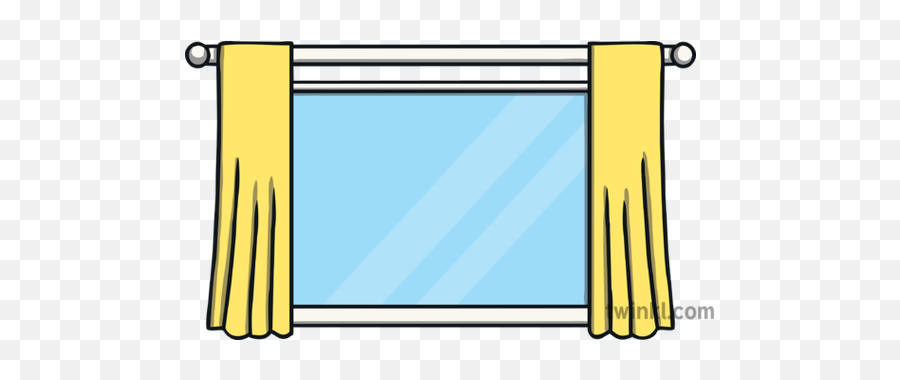Kits Curtains Open Window Bedroom Phonics Eyfs Illustration - Open Window With Curtain Clipart Png,Open Window Png