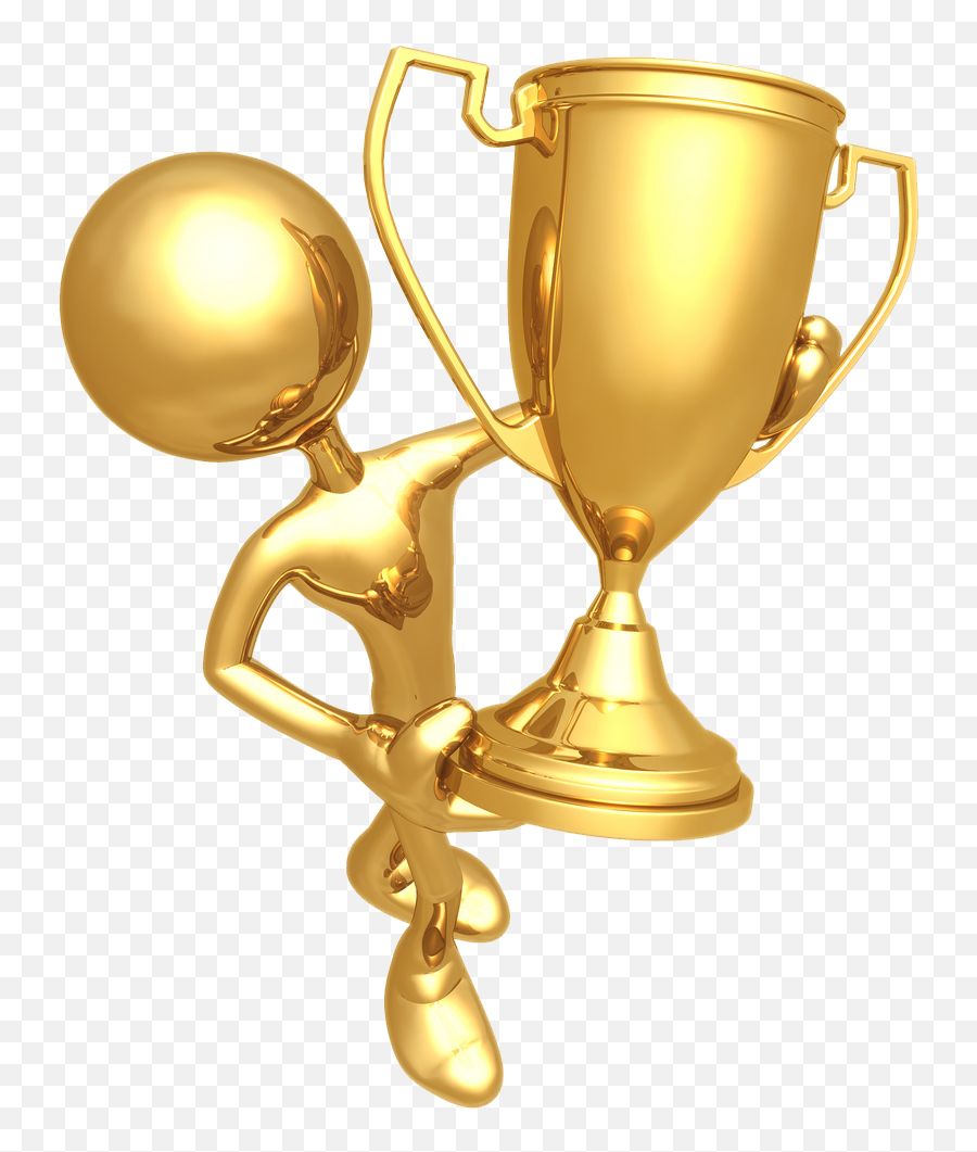 Download Golden Prize Cup With Gold Statue Png - Awards Awards Day Png,Oscar Trophy Png