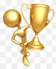 Download Golden Prize Cup With Statue Png - Awards Day