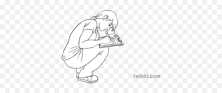 Person Collecting Data People Girl Crouching Writing - Person Collecting Data Png,People Icon Handwriting Png
