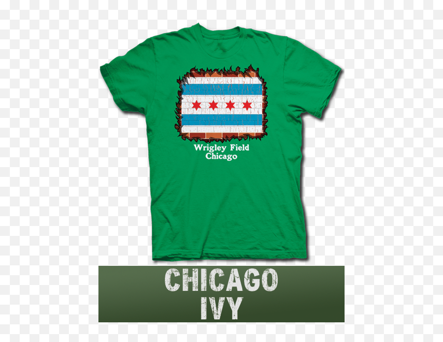 Wrigley Field Ivy Covered Brick Wall City Of Chicago T Shirt - T Shirt Png,Chicago Flag Png
