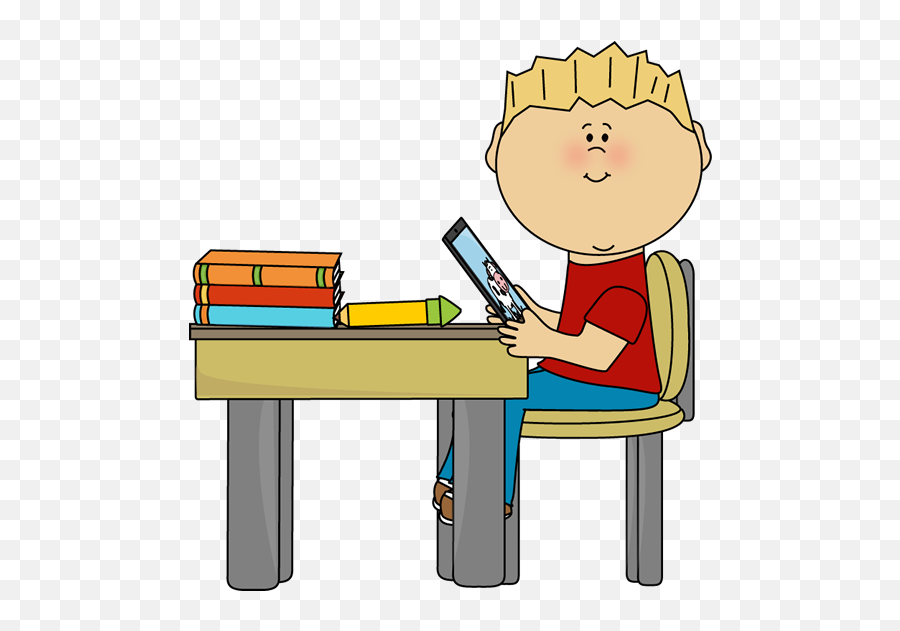 Boy Sitting - Table Work Clipart Png,Student At Desk Icon