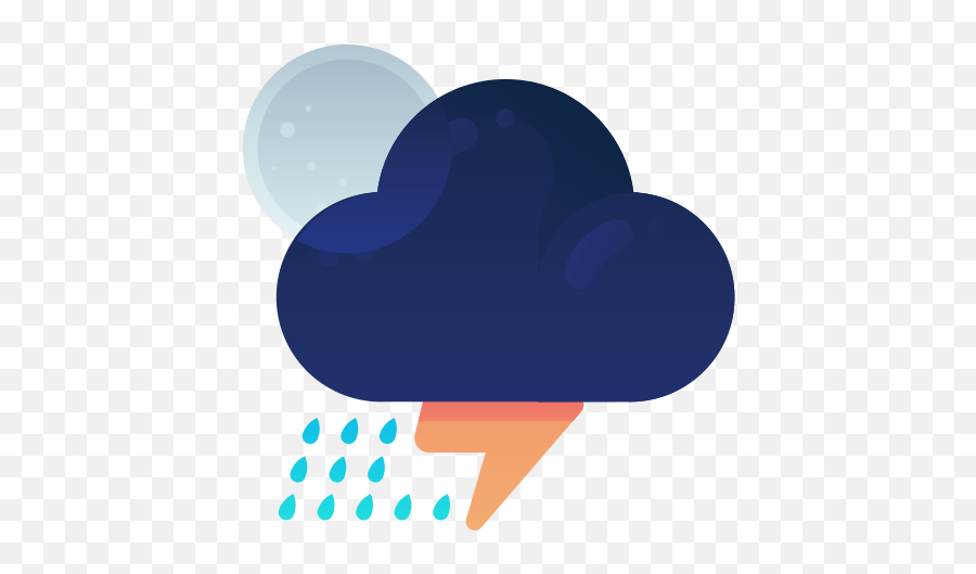 Storm Night Moon Weather Forecast Free Icon Of Vector - Dot Png,Forecast Icon