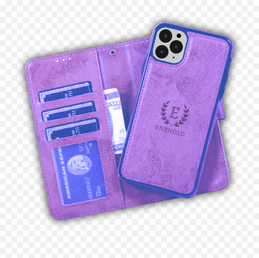 Folio Iphone Case Wallet U0026 Magnetic Detachable Card Holder - With Card Holder Png,Iphone Purple Moon Icon