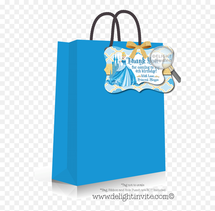 Download Hd Princess Cinderella Favor Tags - Cinderella Cinderella Thank You Tag Png,Cinderella Icon