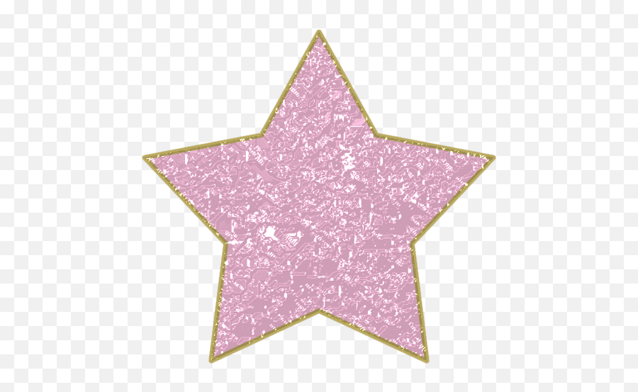 Pink Star With Gold Trim Png - Pink Glitter Star Png,Gold Trim Png