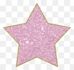 Pink Star With Gold Trim Png - Pink Glitter Star Png,Gold Trim Png