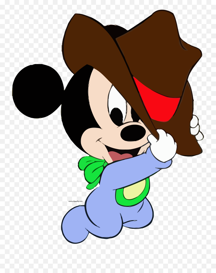 Cowboy Hat Wallpaper Clipart Png - Baby Mickey Mouse With Hat,Cowboy Png