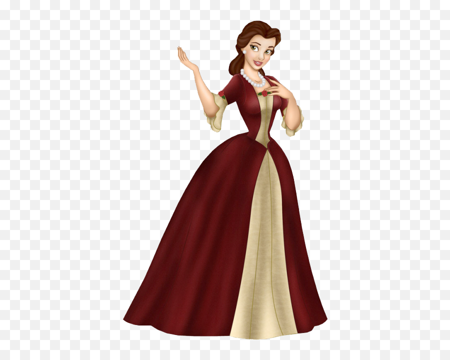 Princess Belle Red Dress Png Image With - Belle In Her Christmas Dress,Red Dress Png