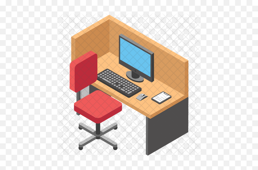 Computer Desk Icon Of Flat Style - Office Computer Desk Icon Png,Computer Desk Png