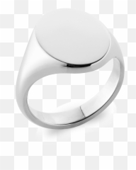 18ct White Gold Signet Ring - png