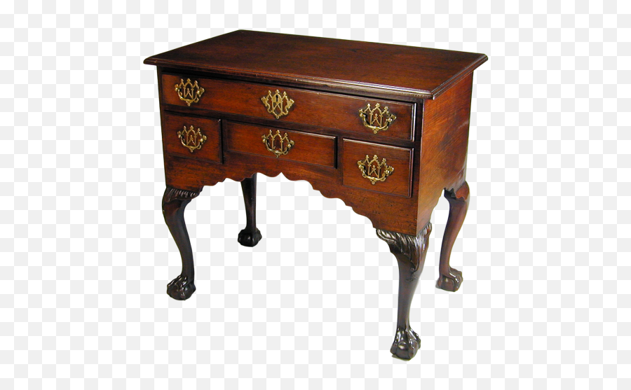 George Ii Mahogany Lowboy With Carved Cabriole Legs And Claw Png Transparent