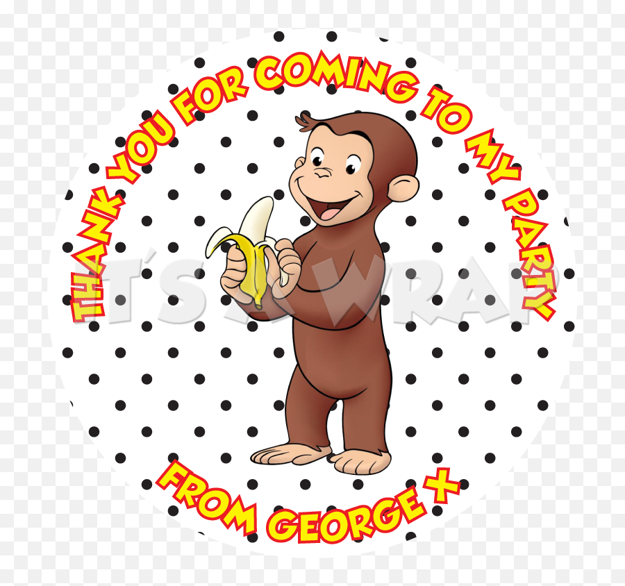 Curious George Sweet Cone Stickers - Curious George With Banana Png,Mandela Png