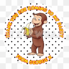 Curious George Sweet Cone Stickers - Curious George With Banana Png,Mandela Png