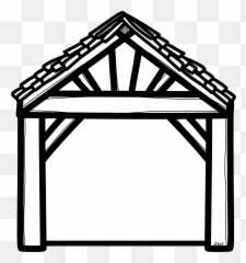 Manger Scene Png - Nativity Stable Clipart Black And White,Manger Png