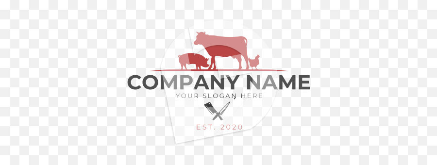 Butchery Cow Pig Chicken Logo - Dairy Cow Png,Chicken Logo