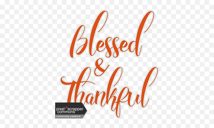 Autumn Blessed And Thankful Word Art Sticker Graphic By - Language Png,Thankful Png