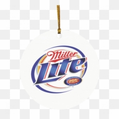 Miller Lite True Pilsner Beer Christmas Circle Ornament - Beer Logo Png
